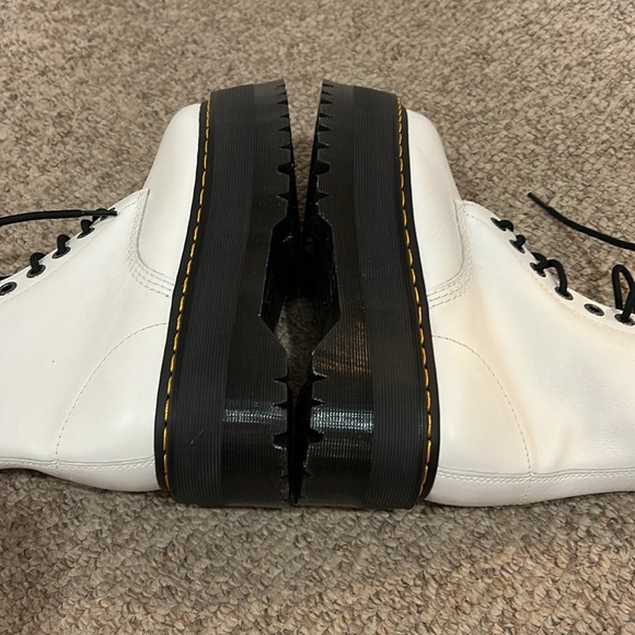 Dr Martens white leather pascal Max platform 1460 lace up combat boots new sz 9 - Picture 10 of 10